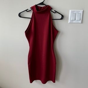 TOBI dark red bodycon dress